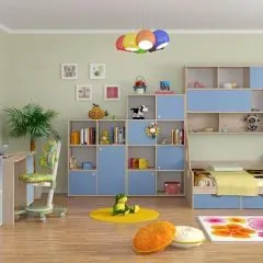 Детская ДЕЛЬТА (модульная) Дуб молочный/Голубой | фото 3