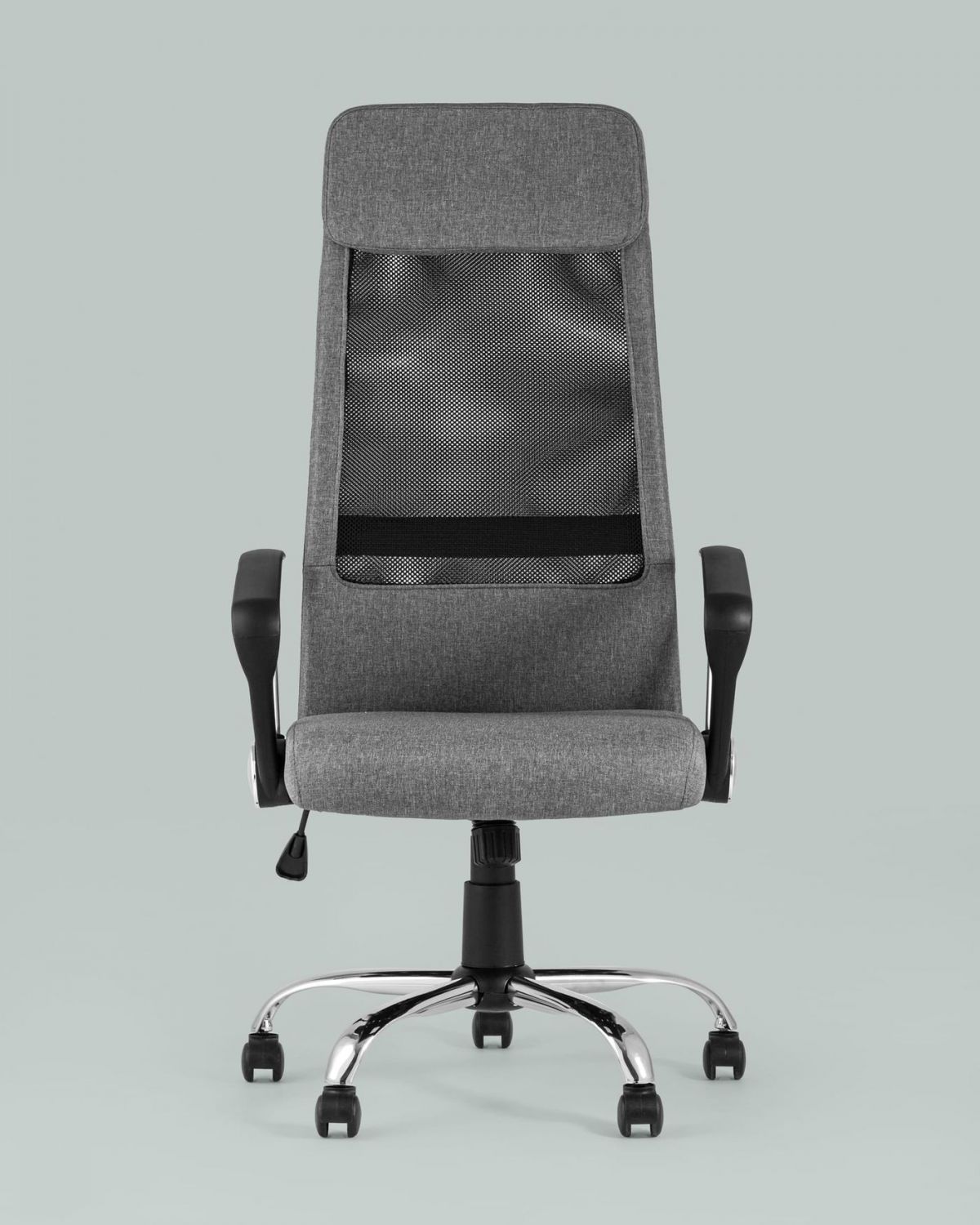 Компьютерное кресло TopChairs Bonus офисное серое в обивке из текстиля и сетки, механизм качания Top Gun | фото 3