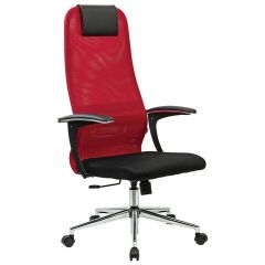 Кресло офисное BRABIX PREMIUM "Ultimate EX-801" хром, плотная двойная сетка Х2, черное/красное, 532921 | фото 2