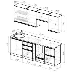 Кухонный гарнитур Амели компакт 2200 мм | фото 2