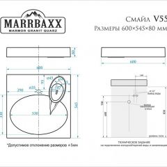 Умывальник над стиральной машиной (600*545*80) Смайл V55D1 (белый) с кронштейном без сифона (V55D1) | фото 2