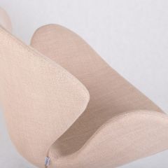 Кресло дизайнерское DOBRIN SWAN, бежевая ткань IF1, золотое основание | фото 5