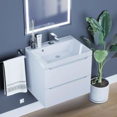 Тумба под раковину Uperwood Tanos 60 см, подвесная, белая матовая | фото 8