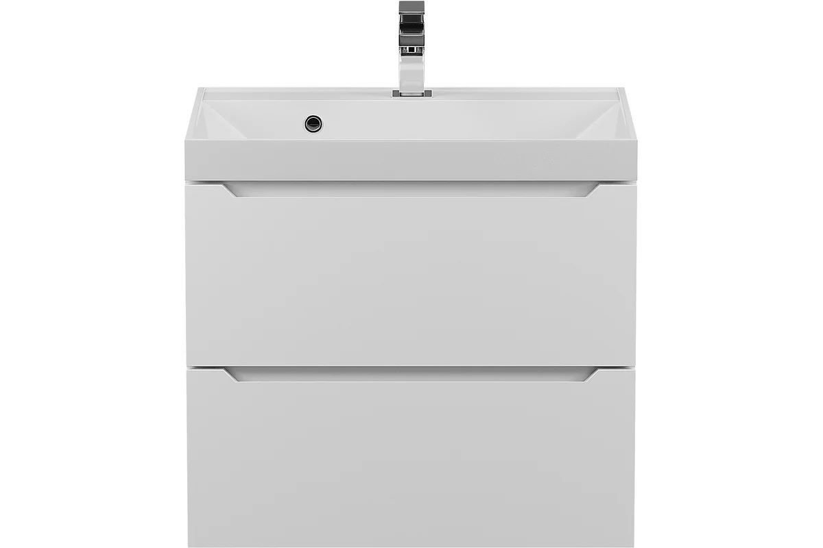 Тумба под раковину Uperwood Tanos 60 см, подвесная, белая матовая | фото 9