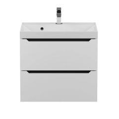 Тумба под раковину Uperwood Tanos 60 см, подвесная, белая/графит | фото 8