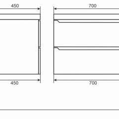 Тумба под раковину Uperwood Tanos 70 см, подвесная, белая/графит | фото 6