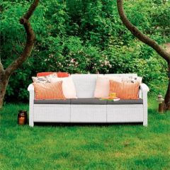 Диван пластиковый Корфу Макс (Corfu love seat max) белый | фото 3